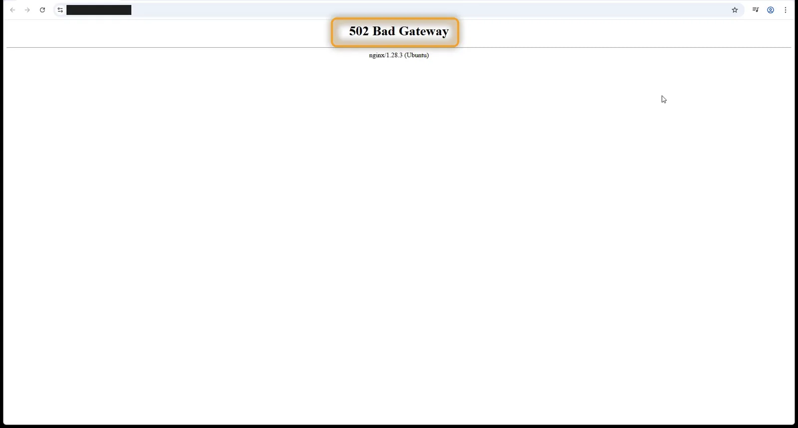 The 502 Bad Gateway error page after opening DeepSeek Harness